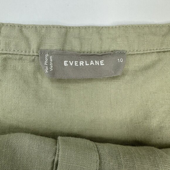 Everlane Women's Laurel The Linen Button Picnic Square Neck Tank Top‎ 10/C37 - Picture 7 of 12